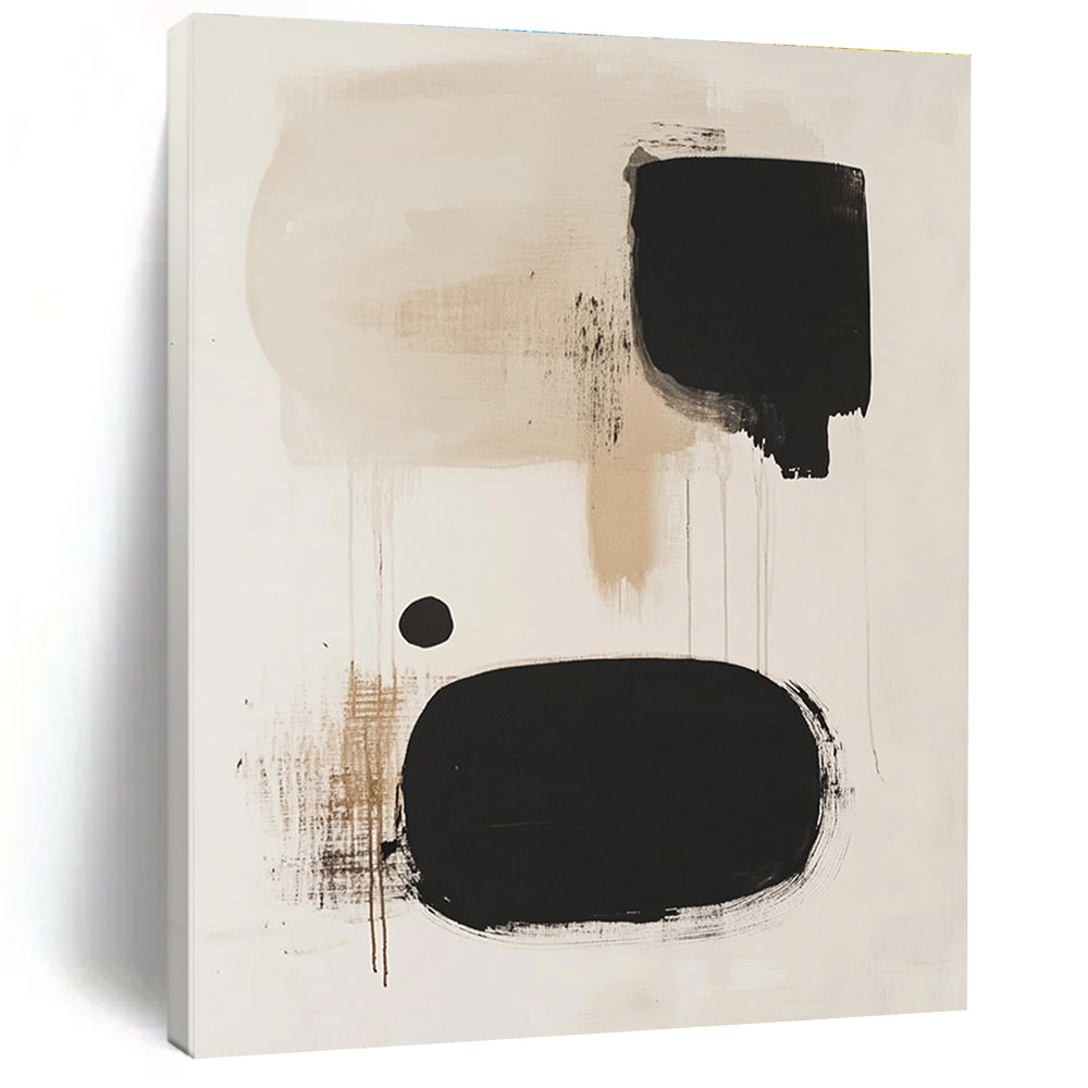 Earthy Tones and Drips Abstract Painting with Raw Expressiveness WINK173