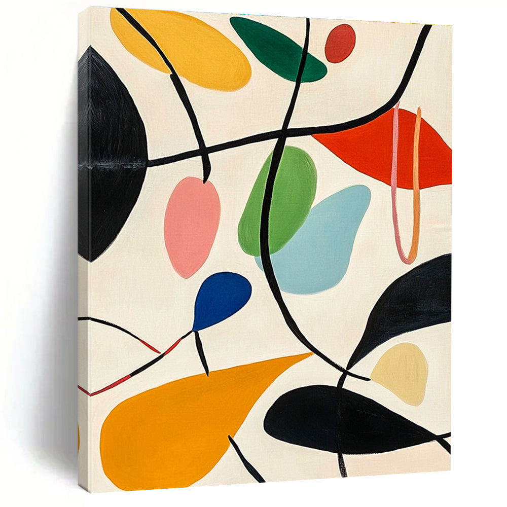 Colorful Organic Shapes Abstract Painting with Playful Vitality WINK092
