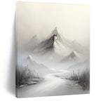Misty Mountain River Ethereal Landscape Abstract Painting for Tranquil Spaces GAB1540