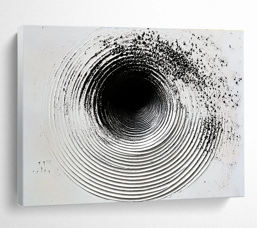 Black and White Circular Texture - Depth in Minimalism ABS027