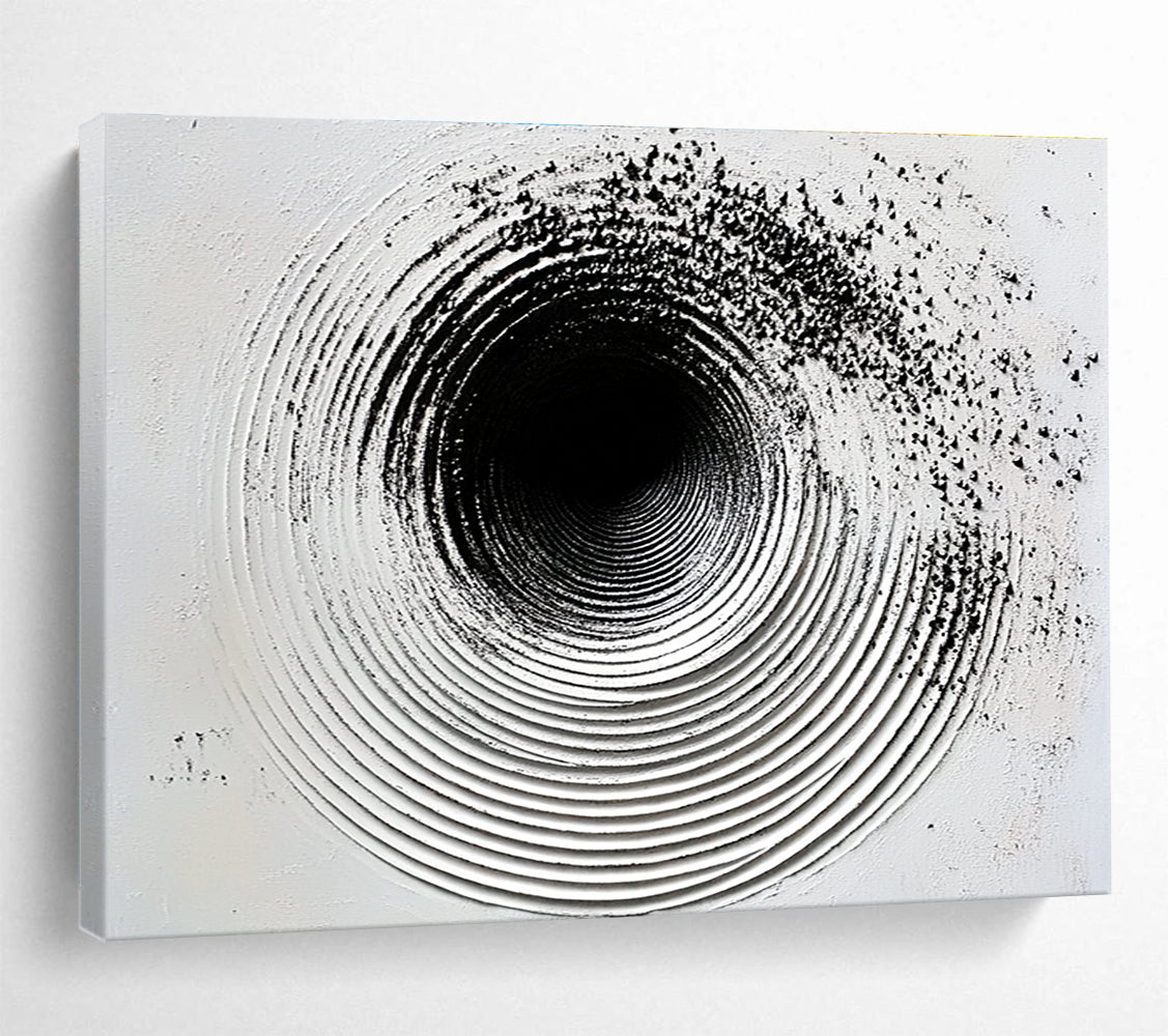 Black and White Circular Texture - Depth in Minimalism ABS027