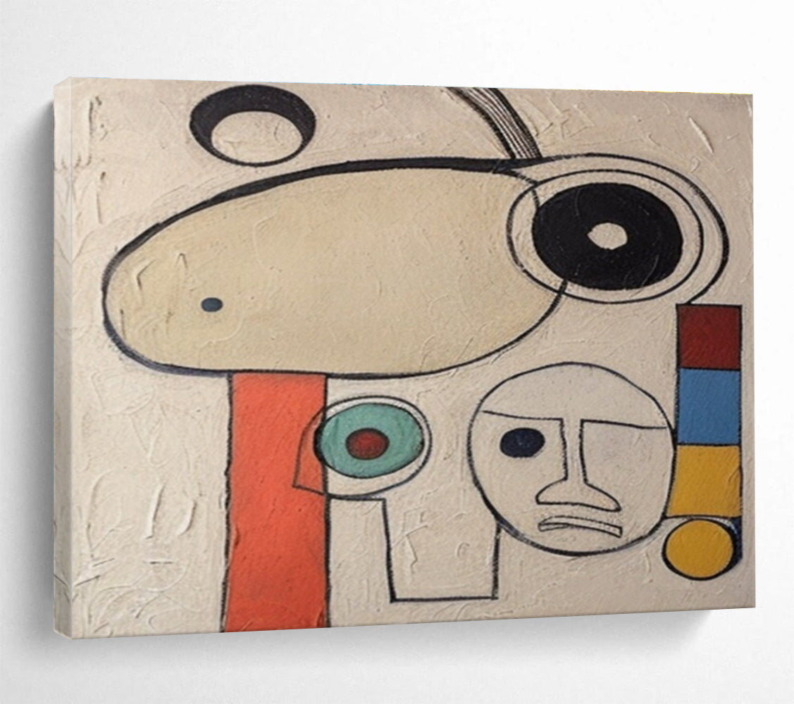 Abstract Faces and Shapes Painting with Whimsical Charm YHT011