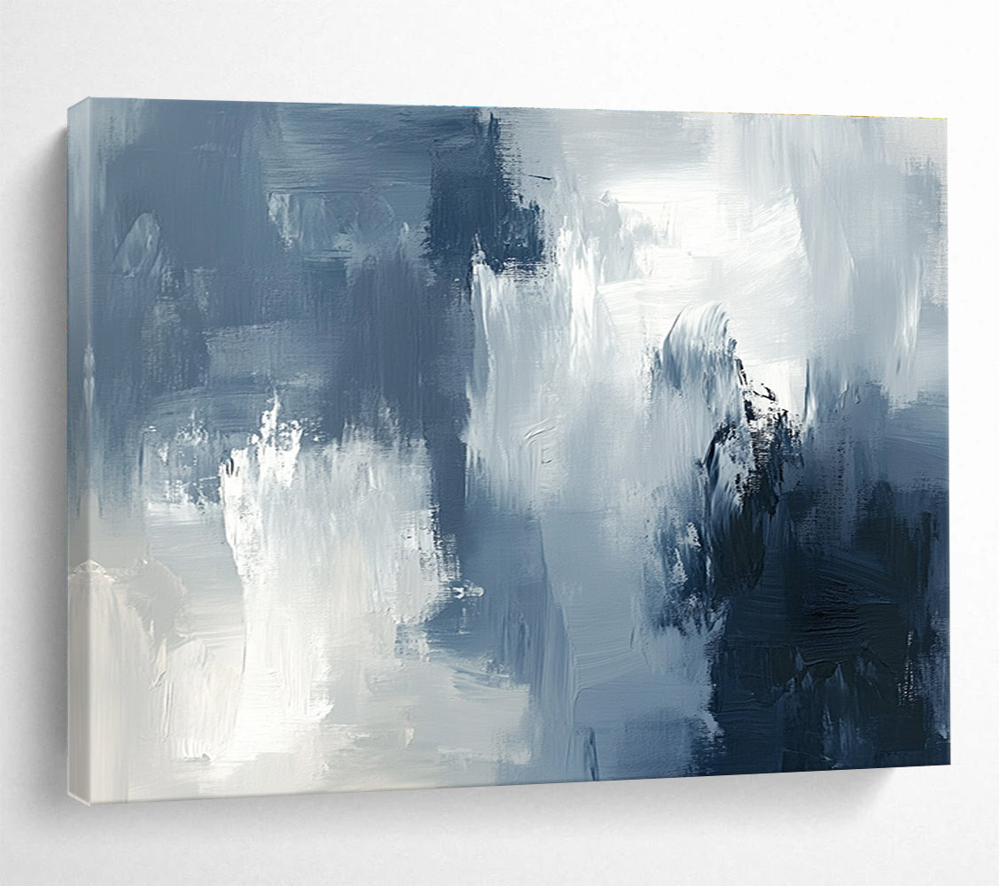 Moody Gray - Blue Abstract Painting ABS209