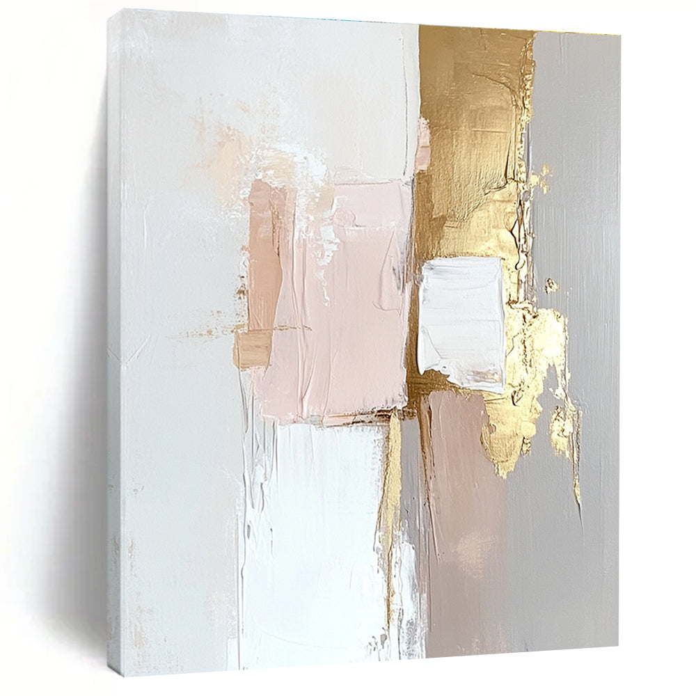 Pink Gold Gray Abstract Painting with Delicate Luxury WINK471
