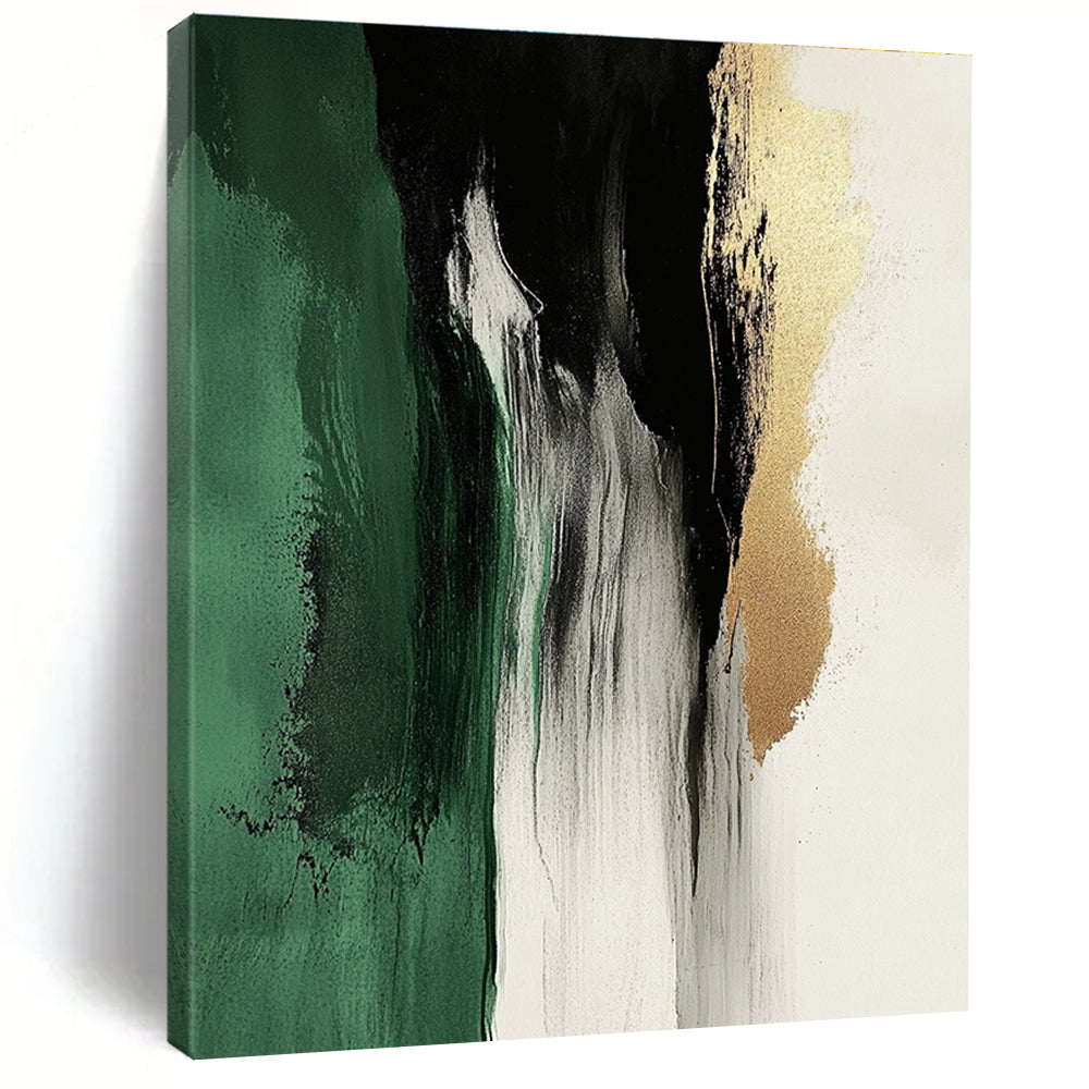 Green and Gold Flow Abstract Painting for Nature - Inspired Offices GAB0851