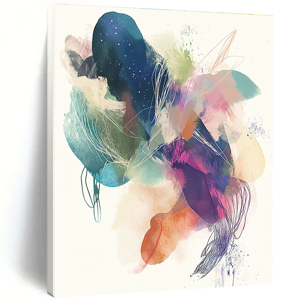 Colorful Ink - like Abstract Painting with Whimsical Fluidity WINK275