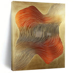 Gold and Red Waves Luxurious Abstract Painting for Upscale Interiors GAB1487