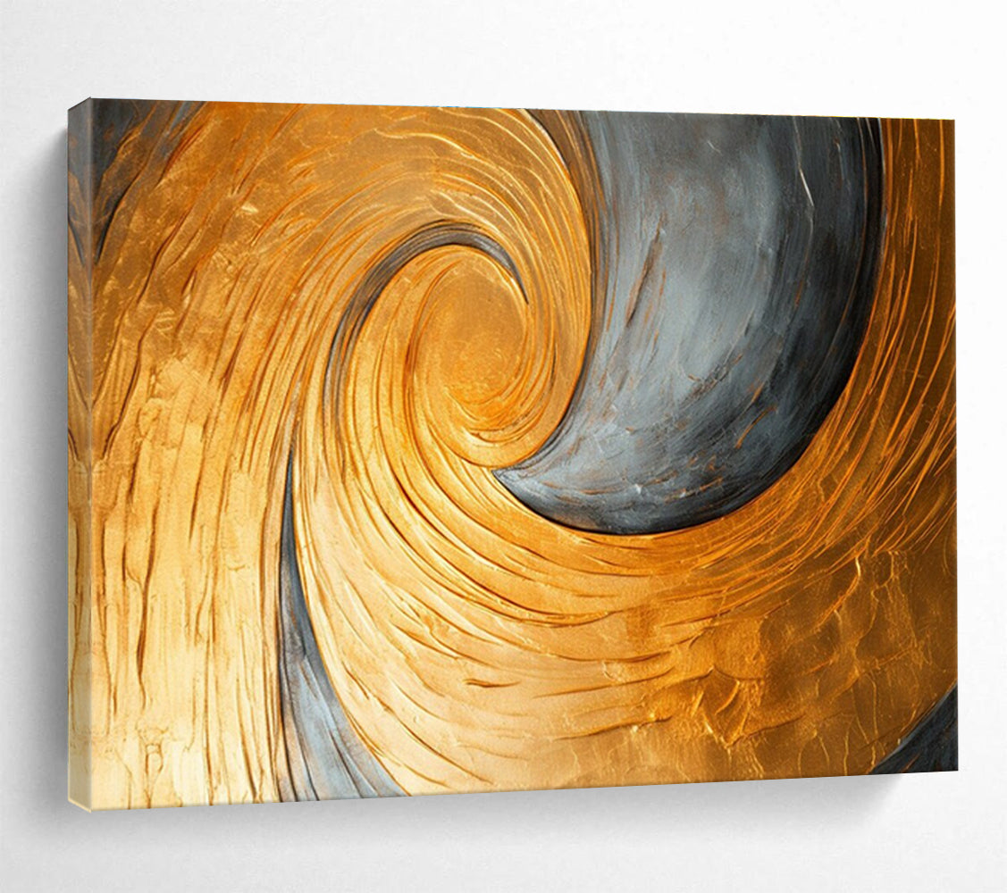 Golden Spiral Abstract Painting for Opulent Entrances YHT176