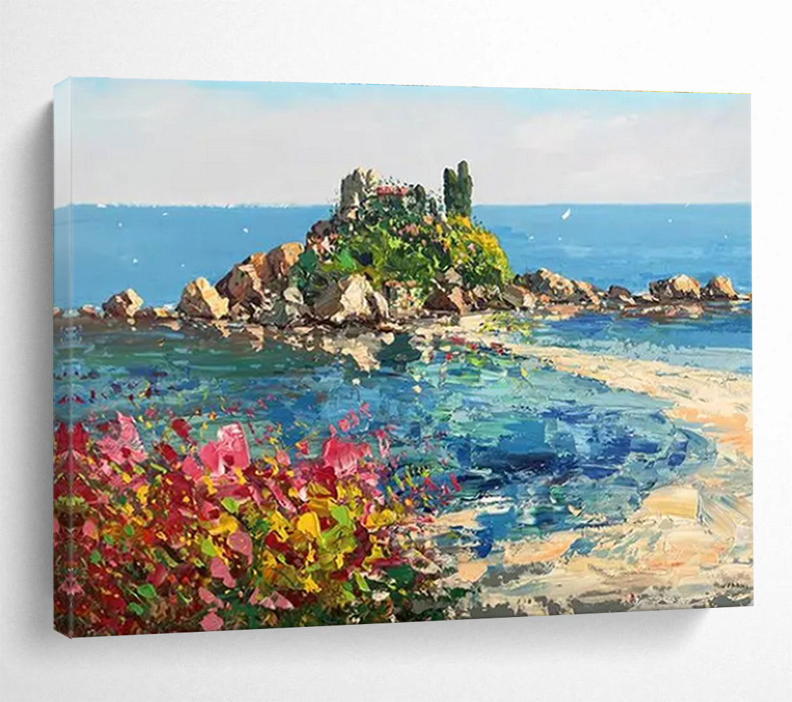 Island Blossom Abstract Painting for Beachfront Home Bedrooms YHT469