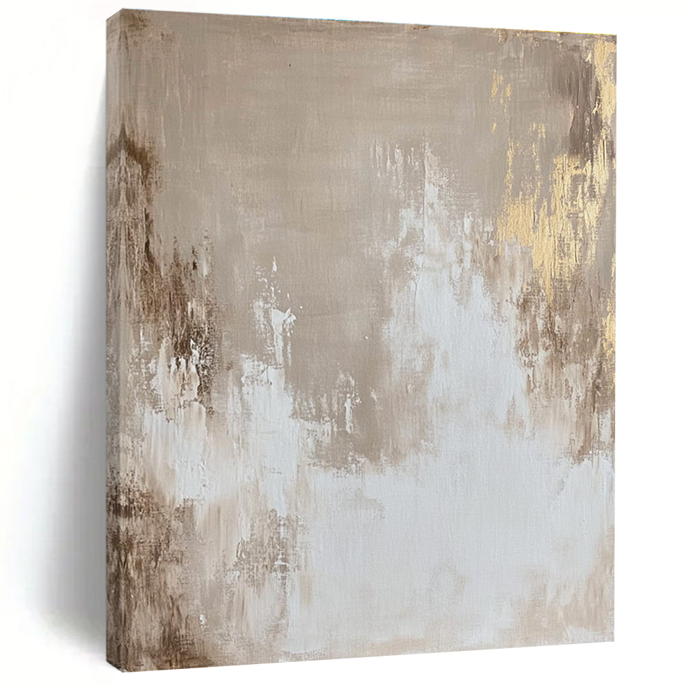 Beige and Gold Abstract Painting with Subtle Luxury WINK123