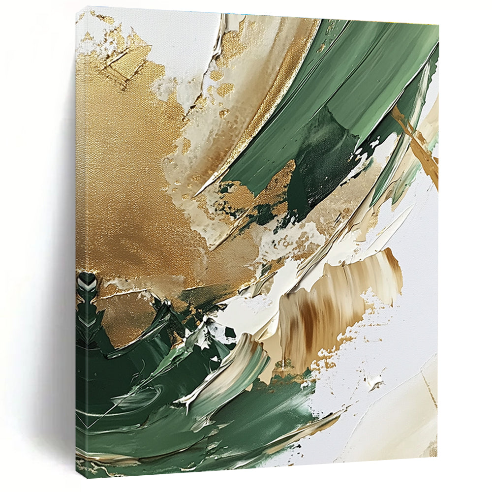 Green Gold Abstract Textures Painting with Nature - Inspired Hues WINK647