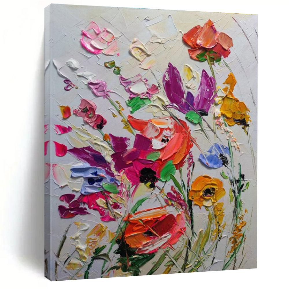Lush Impasto Wildflowers Abstract Painting for Nature - Loving Spaces HENG265