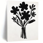 Black Flower Bunch Silhouette Abstract Painting GAB0044