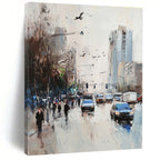 City Street Scene Abstract Painting with Dynamic Elements GAB0050