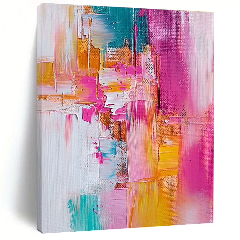 Vibrant Color Block Abstract - Lively Palette - Knife Abstract Painting GAB0657
