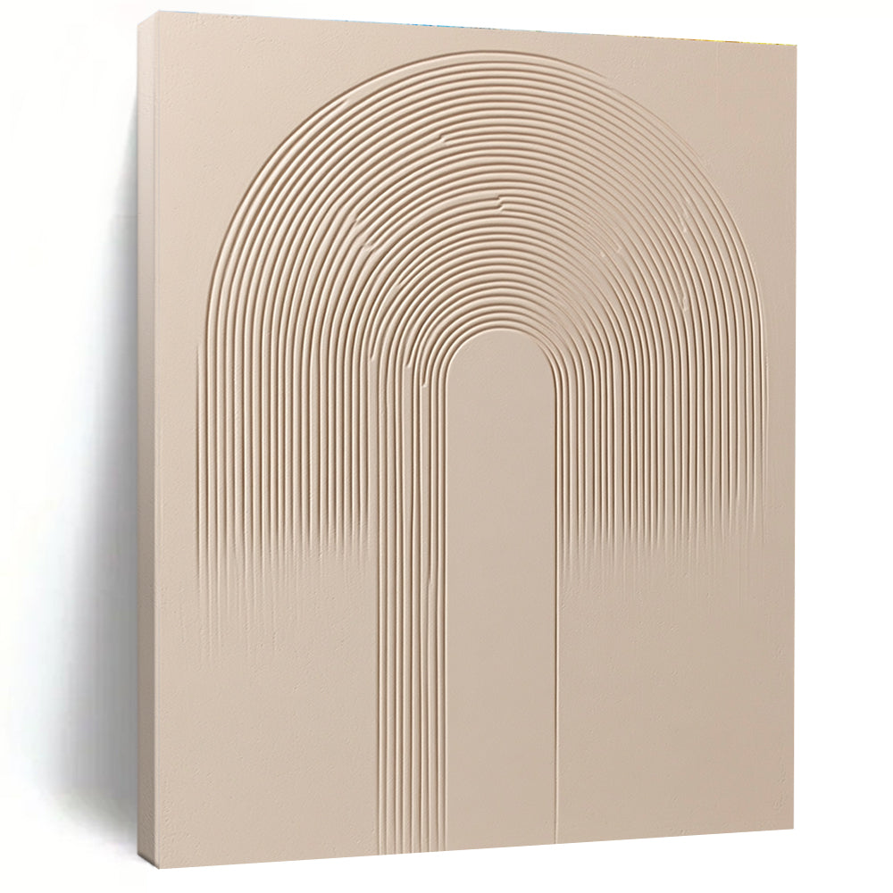 Beige Textured Arch Art Minimalist Abstract Painting for Sophisticated Spaces GAB1403