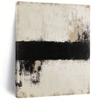 Black White Abstract Strip Painting with Textured Contrast WINK637