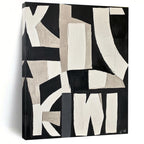 Monochrome Geometric Abstract Painting for Industrial Lofts GAB0773