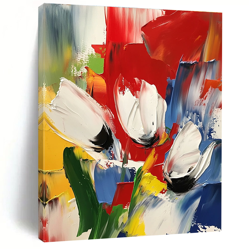 Colorful Floral Abstract Painting with Vivid Blooms WINK601