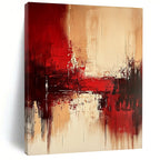 Red - Beige Balance Abstract Painting: Sophisticated Harmony for Interiors GAB0953