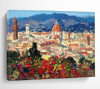 Florence Cityscape Abstract Painting for Art Galleries in Cultural Districts YHT463
