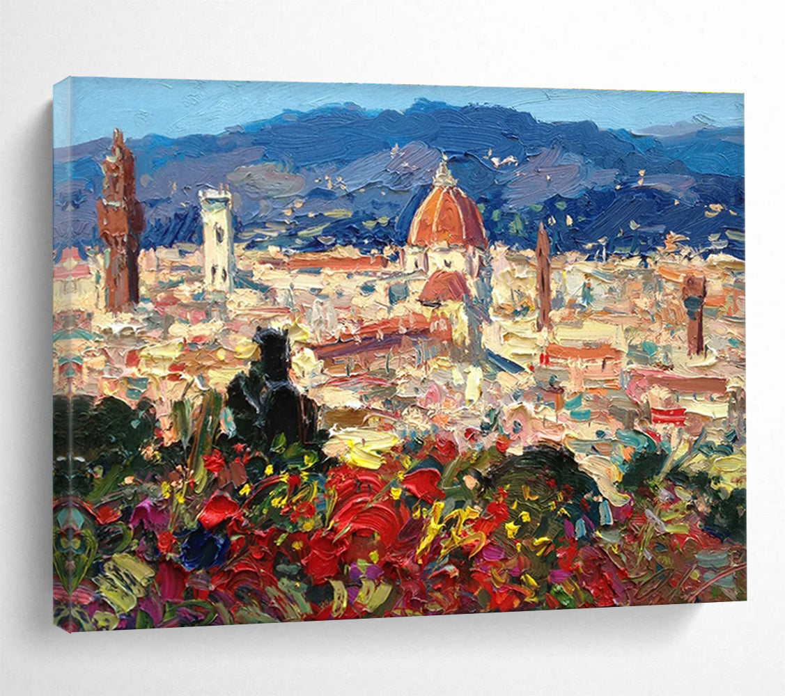 Florence Cityscape Abstract Painting for Art Galleries in Cultural Districts YHT463