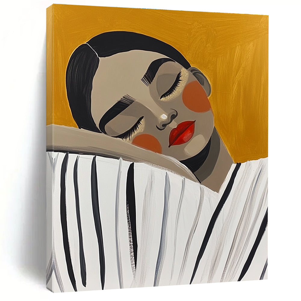 Sleeping Woman Abstract Painting for Minimalist Bedrooms GAB1023