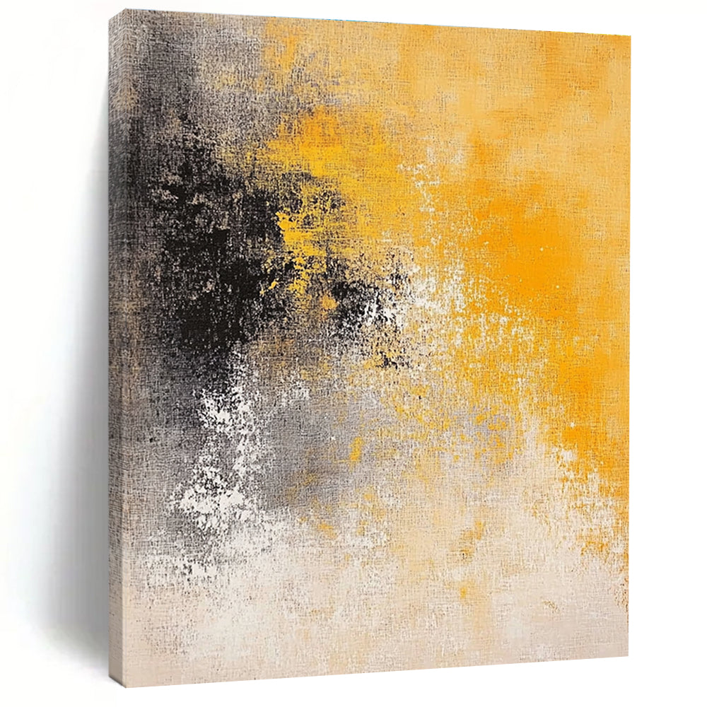 Yellow - Gray Abstract Blend Painting with Subtle Warmth WINK431