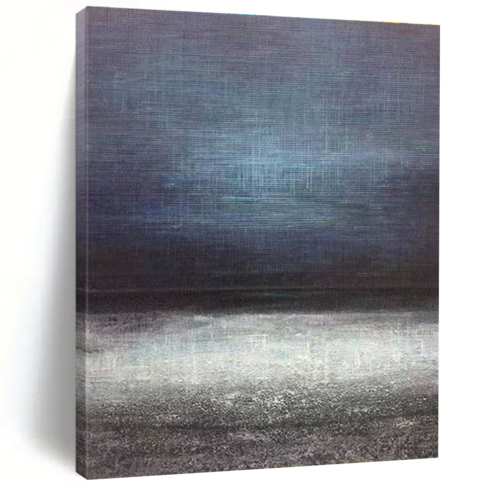 Moody Dark - Light Abstract Horizon Painting for Dramatic Spaces HENG259