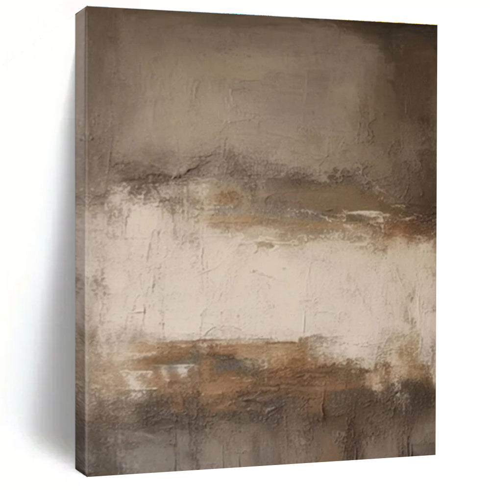 Earth - Toned Minimalist Abstract Painting for Serene Home Offices HENG441