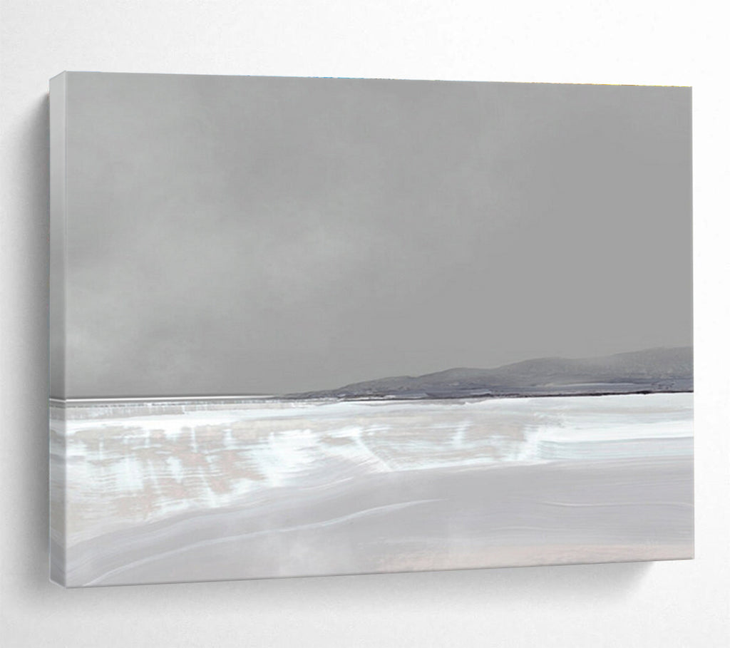 Pale Landscape Abstract Painting for Neutral - Toned Spaces YHT137