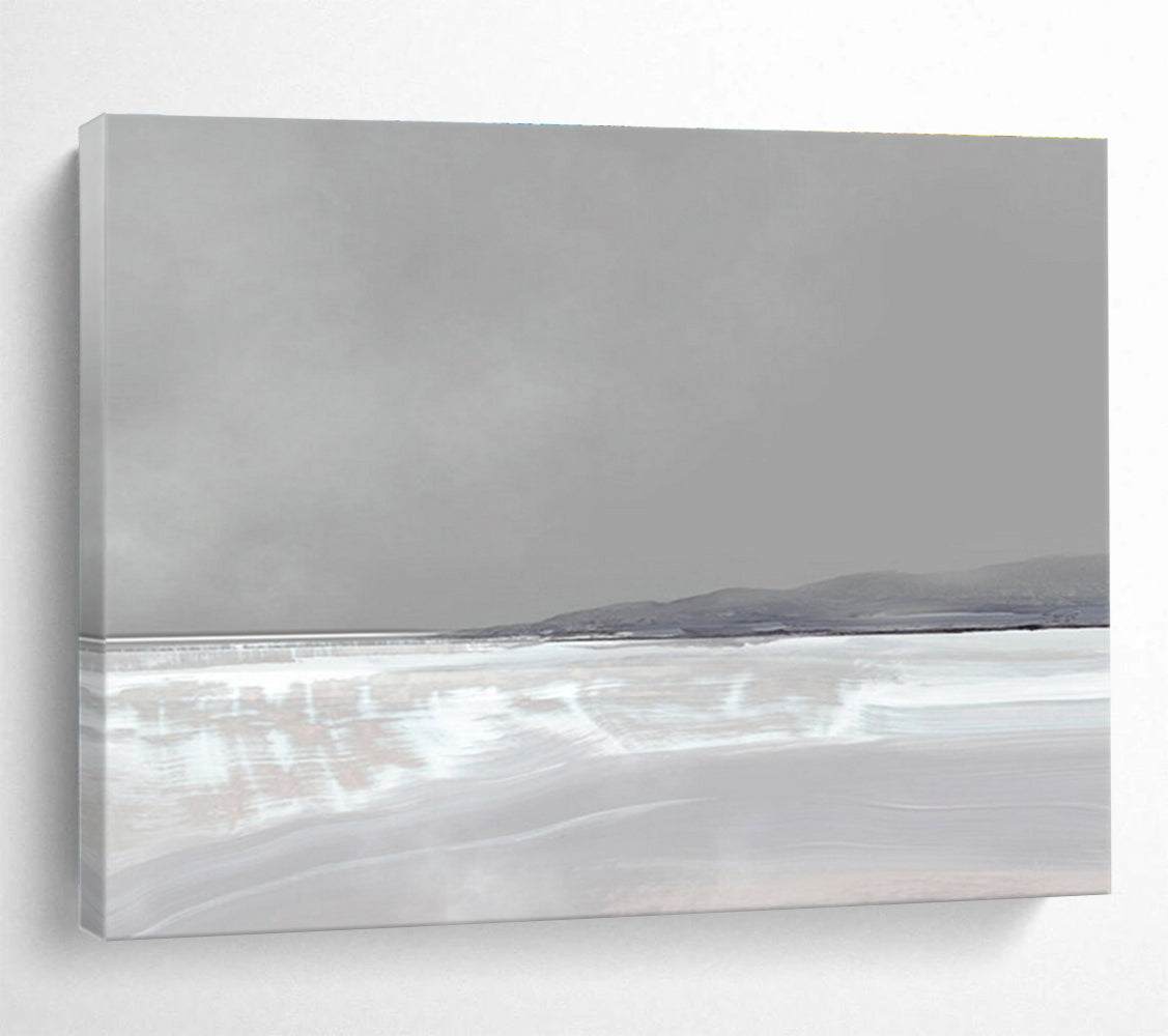 Pale Landscape Abstract Painting for Neutral - Toned Spaces YHT137