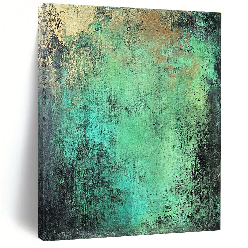 Green and Blue Textured Background Abstract Painting with Fresh Vitality WINK039