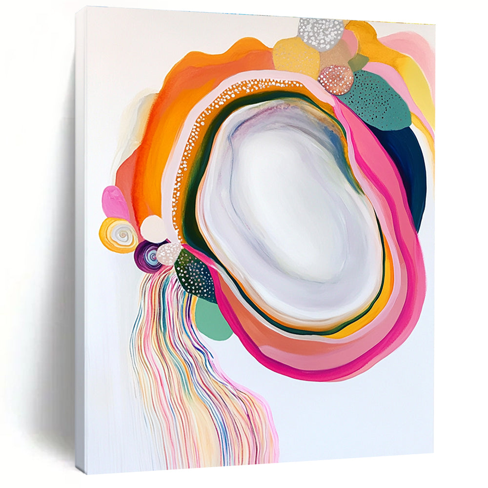 Colorful Gem - like Abstract Painting with Playful Elegance WINK587