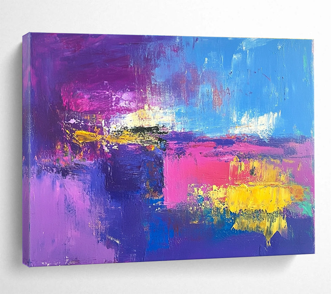 Bold Purple - Pink - Blue Color Field Abstract Painting ABS205