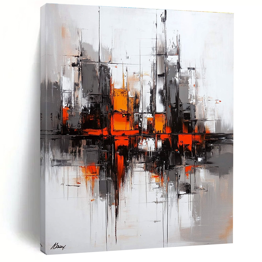 Vibrant Cityscape Art Abstract Painting for Energetic Workspaces GAB1398