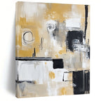 Yellow - Toned Abstract Shapes Painting with Warm Vitality WINK321
