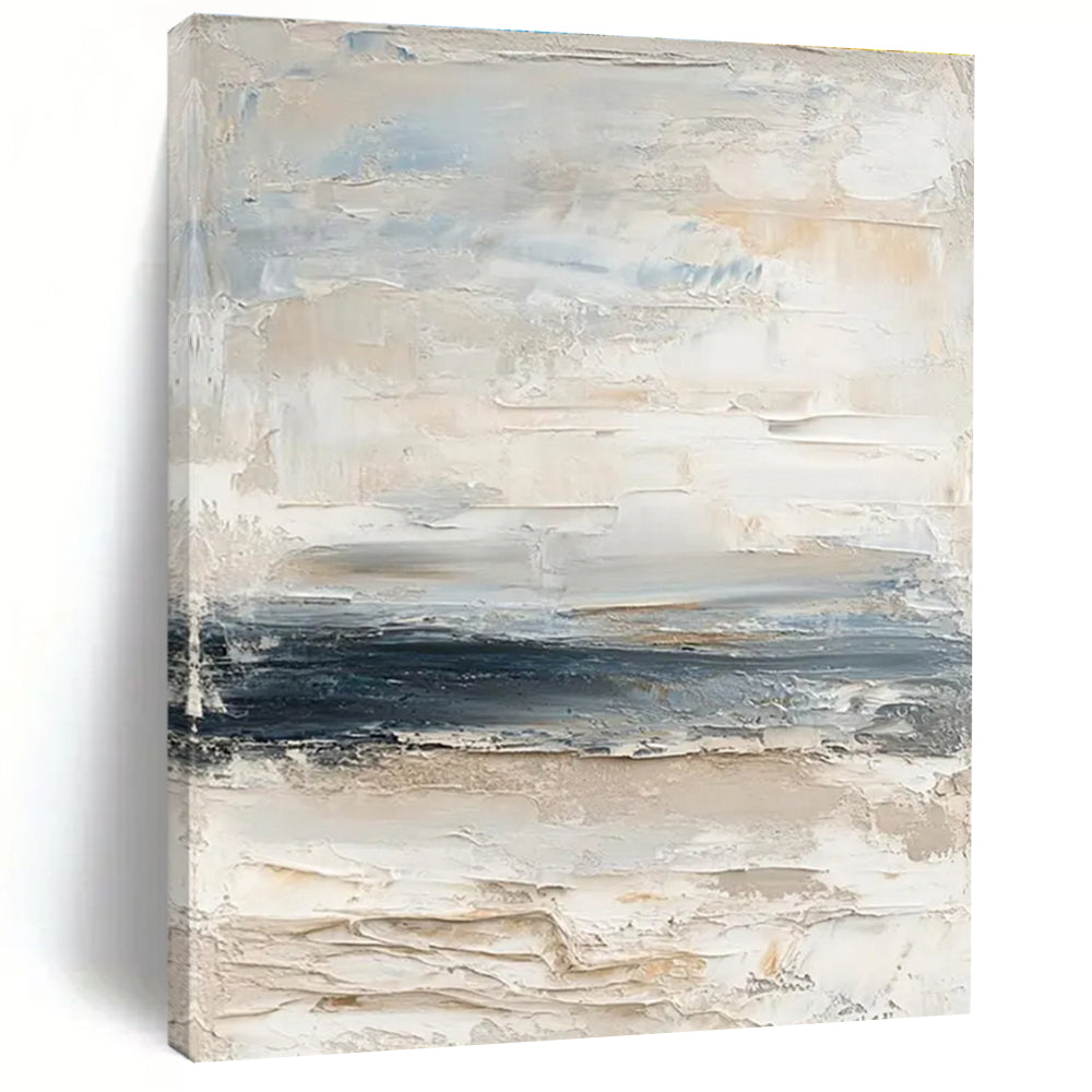 Minimalist Neutral Abstract Textures Painting for Timeless Spaces HENG298