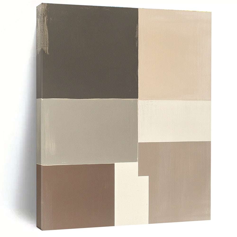 Neutral Color Blocks Abstract Painting with Minimalist Harmony WINK003