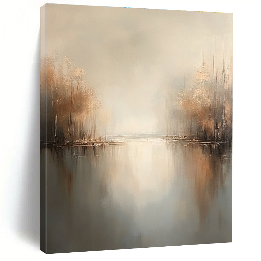 Misty Lake Abstract - Dreamy Forest Water Scene GAB0536