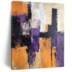 Purple Orange Abstract Painting with Bold Contrast WINK563
