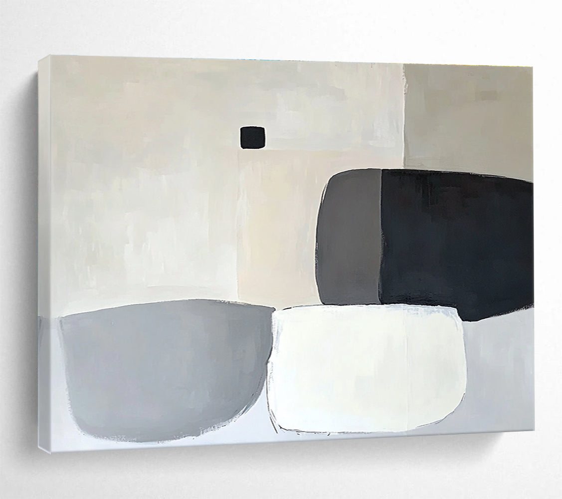 Neutral - Toned Abstract Shapes Abstract Painting ABS586