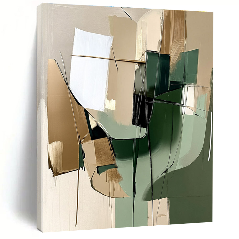 Geometric Abstract Fusion Painting with Contemporary Edge WINK442
