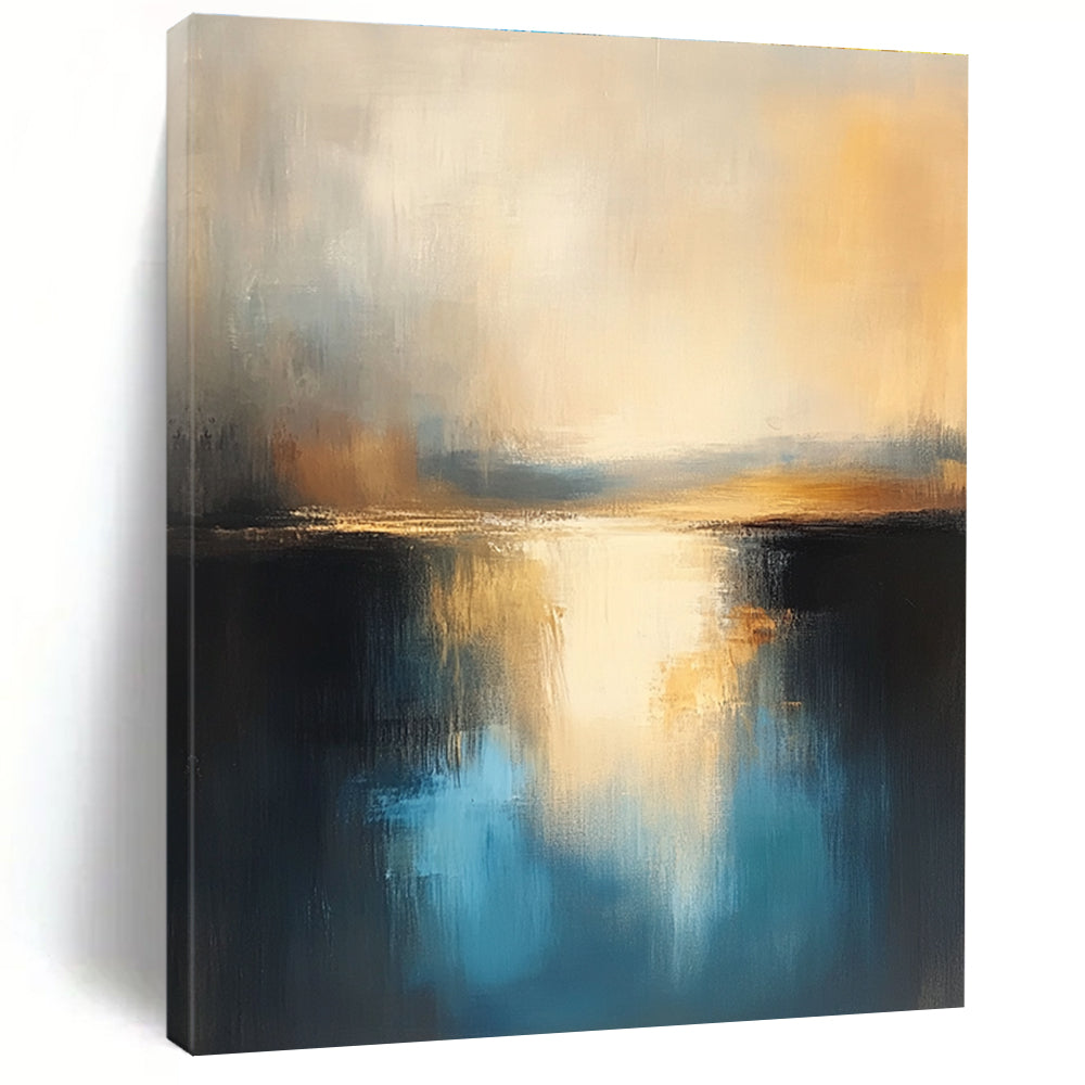 Reflective Horizon - Minimalist Landscape Abstract Painting GAB0629