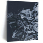 Elegant Monochromatic Floral Silhouette Abstract Painting for Sophisticated Spaces HENG240