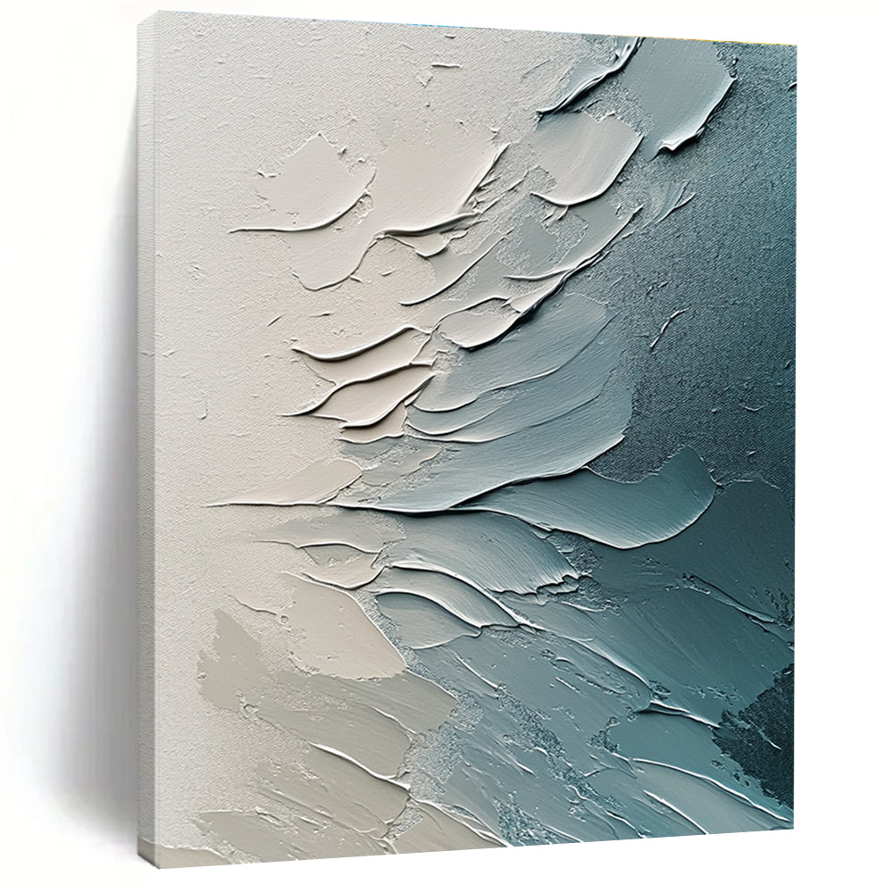 Textured Blue Gray Abstract Painting with Subtle Movement WINK648