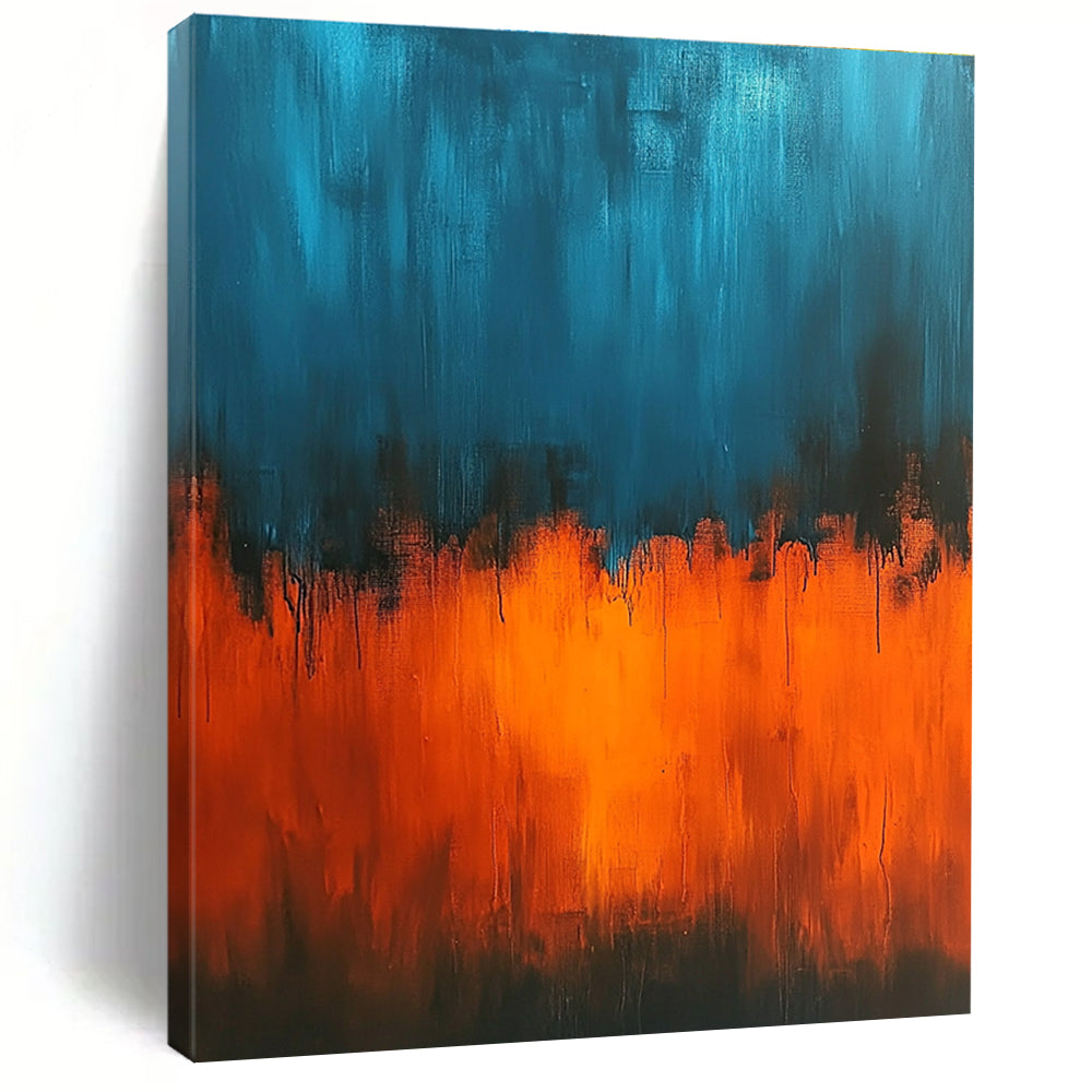 Blue - Orange Abstract Gradient Painting with Bold Contrast WINK388