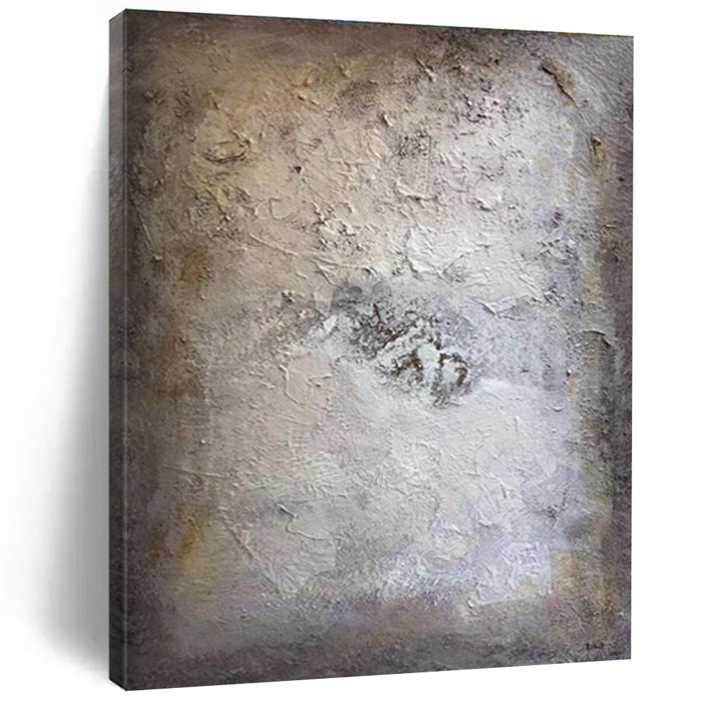 Subtle Beige - Toned Textured Canvas Painting for Timeless Decor HENG258