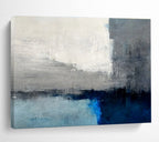 Grey - Blue Abstract Horizon Painting for Serene Spaces YHT073