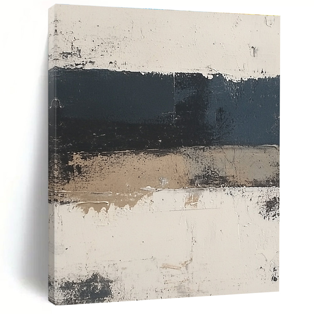 Monochrome Striped Abstract Painting with Subtle Textures WINK500